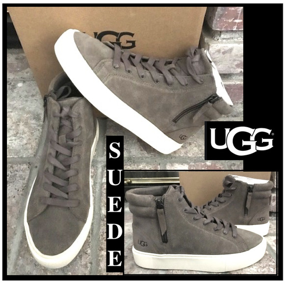 UGG Shoes - UGG Women's Olli High Top Grey Suede Upper Sneaker